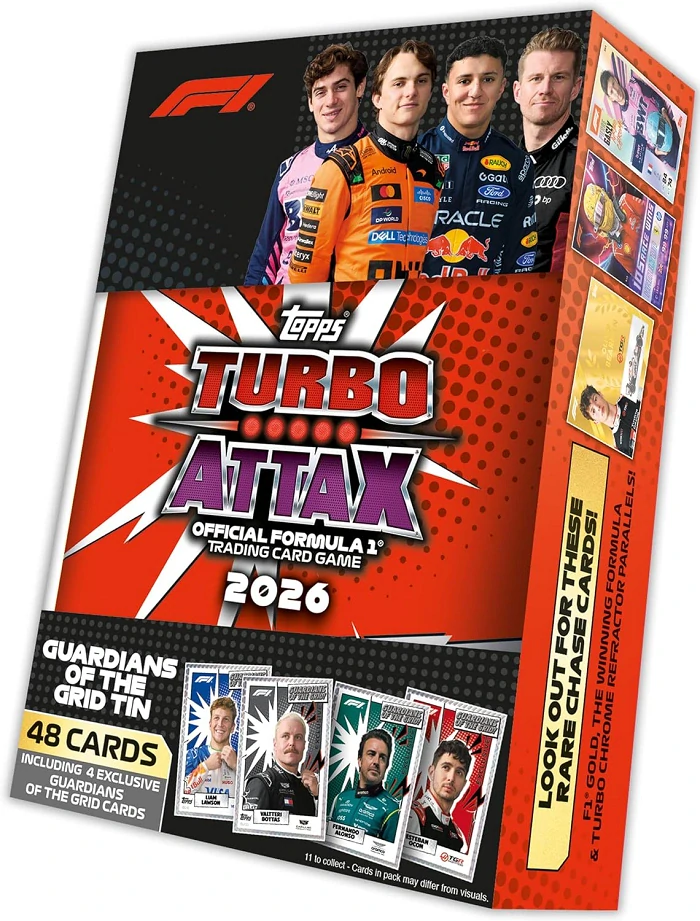 F1 kolekce 2026 Mega Tin Guardians of the Grid
