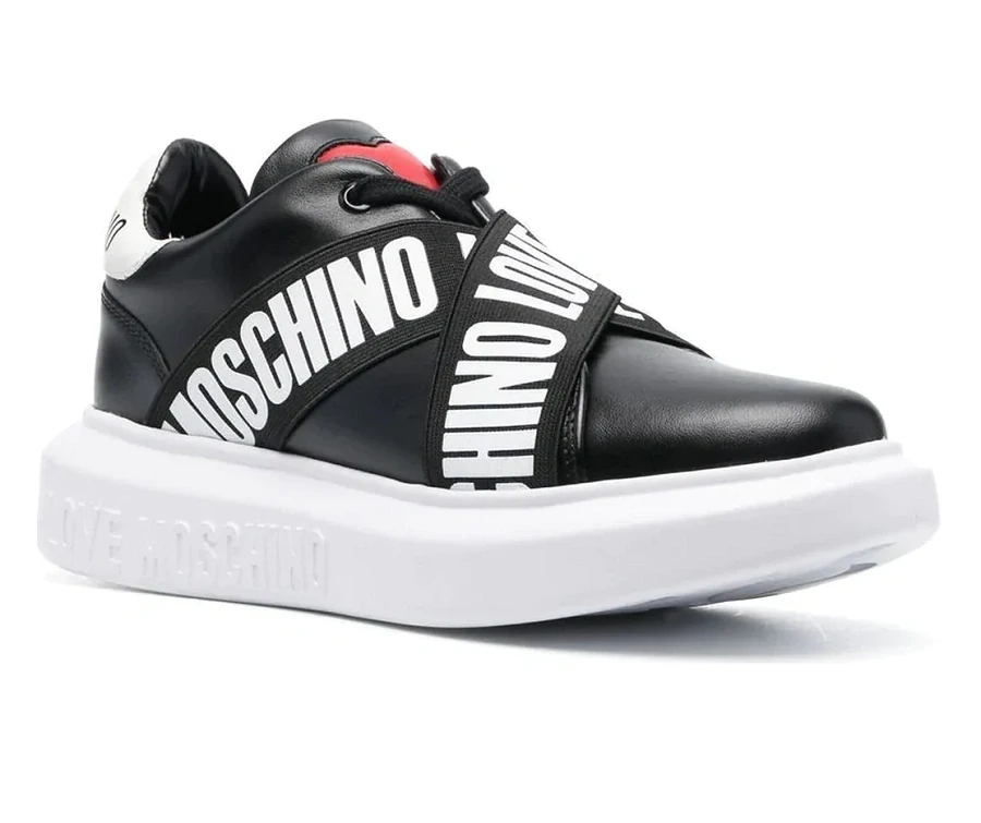 Kožené černé sneakers Moschino