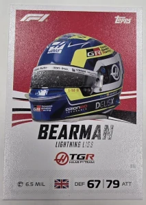 F1 LIGHTNING LIDS Oliver Bearman
