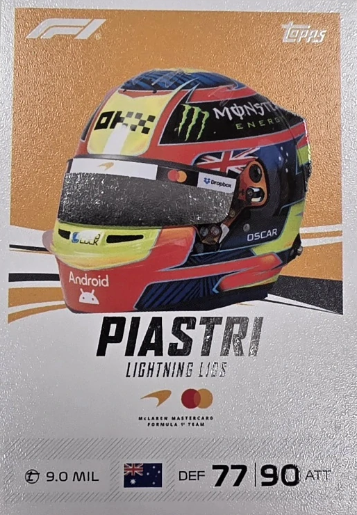 F1 LIGHTNING LIDS Oscar Piastri