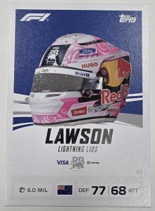 F1 LIGHTNING LIDS Liam Lawson