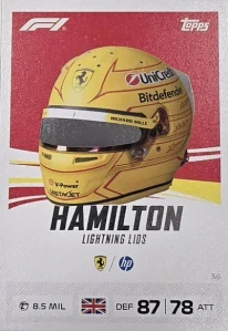 F1 LIGHTNING LIDS Lewis Hamilton