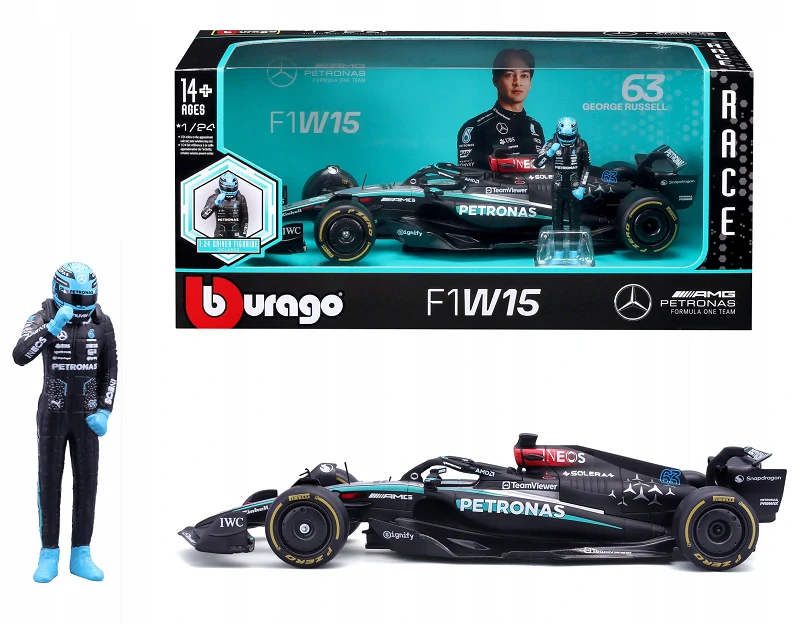 F1 Mercedes model + George Russell