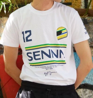 Ayrton Senna bílé triko