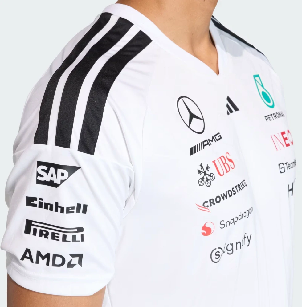 Mercedes bílé teamové tričko