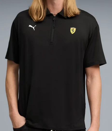 Ferrari černé triko s límečkem