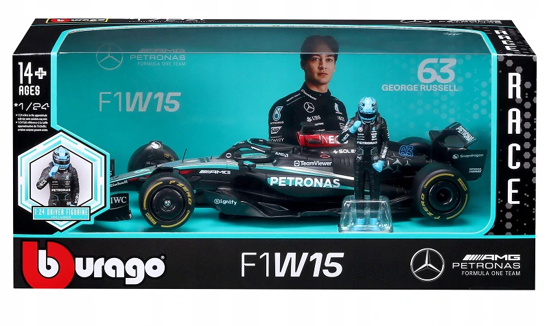 F1 Mercedes model + George Russell