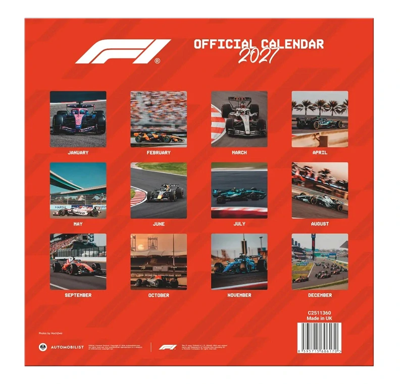 Formule 1 Oficiální kalendář 27" Limited